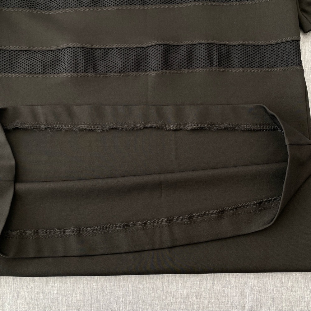 MARELLA | Black Short Sleeve Midi Dress with Mesh Accents - Picture 8 of 15